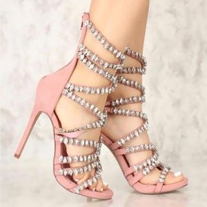 Dusty Pink embellished heels